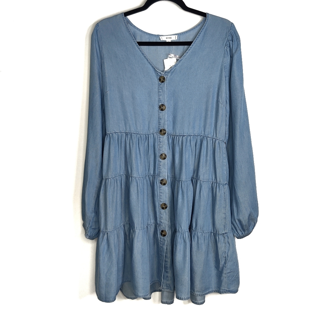 MINE Chambray Tier Dress